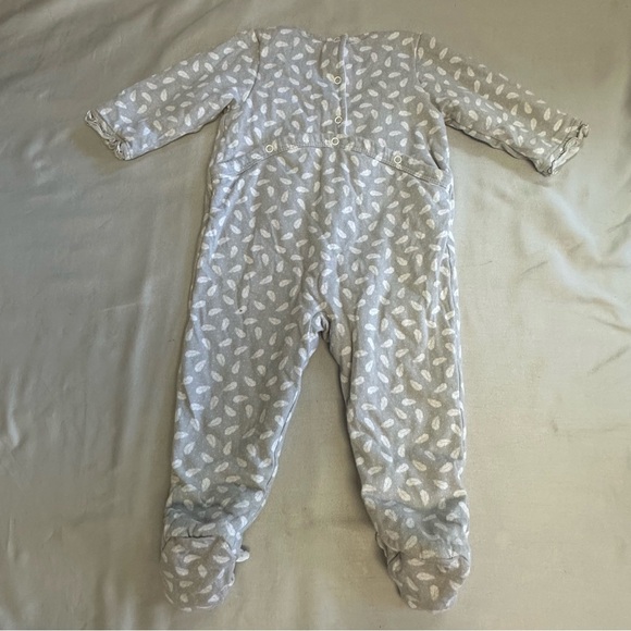 3 Pommes - Gray Insulated Onesie with White Leaf Design w/ silver features - Picture 4 of 5